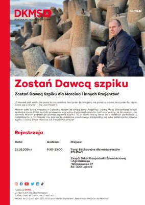 Zostań Dawcą Szpiku dla Marcina i Innych Pacjentów!